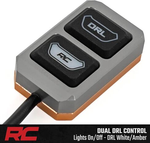 أغطية إضاءة LED مقاس 5 بوصات من Rough Country مع DRL كهرماني وأبيض - 8,000 لومن، مصابيح CREE LED بقدرة 40 وات، مصابيح للطرق الوعرة مع شعاع فيضان، مقاومة للماء IP67 (مجموعة من 2) in Saudi Arabia