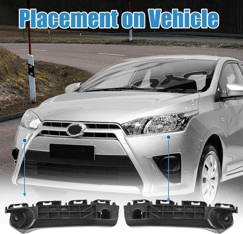 uxcell 1 Pair Left and Right Side Front Bumper Bracket No.5253652080/5253552110 for Toyota Yaris 2012 2013 2014 in Saudi Arabia