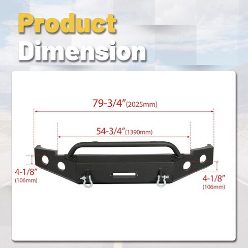 المصد الأمامي ECOTRIC متوافق مع 2007-2013 Chevy Silverado 1500 W/Push Bar 3-Piece Modular -2 حزم in Kuwait