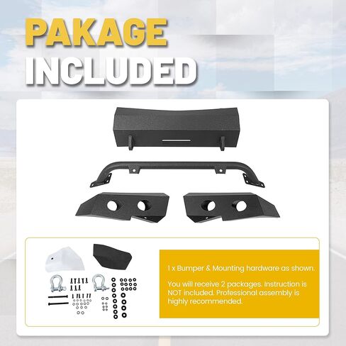 المصد الأمامي ECOTRIC متوافق مع 2007-2013 Chevy Silverado 1500 W/Push Bar 3-Piece Modular -2 حزم in Kuwait