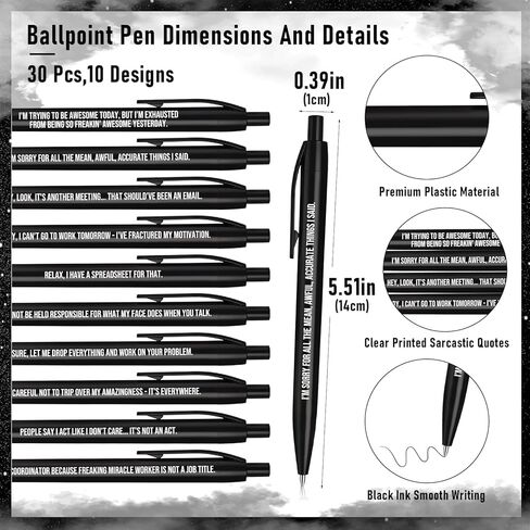 Tenceur 30 Sets Funny Sarcastic Notebooks Snarky Ballpoint Pens and Keychains with Sarcastic Saying Funny Employee Appreciation Gifts for Coworker Staff Team Colleague Nurse Teacher Office in Saudi Arabia