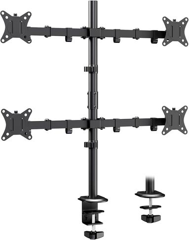 Quad Monitor Stand, 4 Monitor Mount for 17 to 32 inch Computer Screens,Hold up to 19.8lbs Each,Fully Adjustable Stacked 4 Monitor Desk Mount,Black in Kuwait