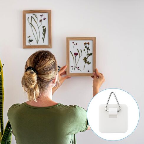 35PCS Adhesive Picture Hangers Picture Hanging Hooks Without Nails Plate Wall Hangers for Display Adhesive Pictures Hooks for Photo Frame Plates and Wall Art - 1.26in in Saudi Arabia