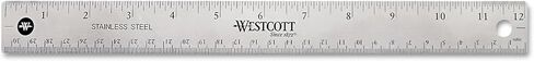 Westcott Stainless Steel Ruler Set with Non-Slip Cork Backing, Easy to Read Etched Markings, Flexible and Sturdy Design, for Crafting, Office, Classroom, Back to School Supplies, 12-Inch, 3 Pack in Saudi Arabia