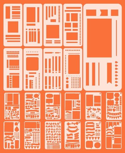 21Pcs Planner Stencils templates, Reusable Handmade Flexible Record Calendar Stencils for Journaling in Kuwait