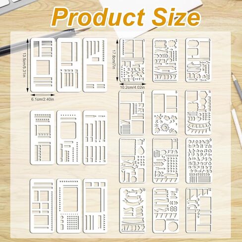 21Pcs Planner Stencils templates, Reusable Handmade Flexible Record Calendar Stencils for Journaling in Kuwait