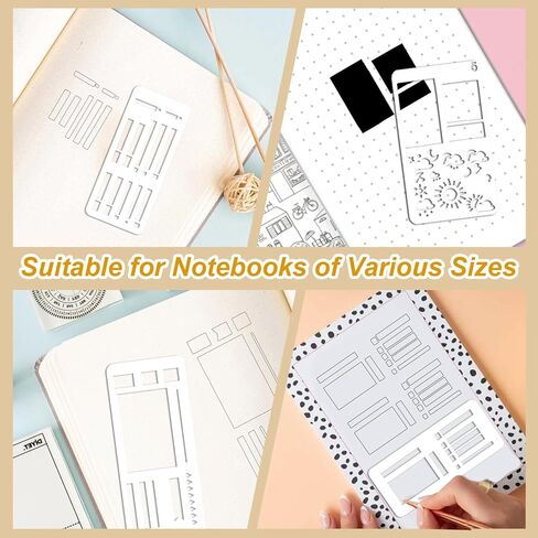 21Pcs Planner Stencils templates, Reusable Handmade Flexible Record Calendar Stencils for Journaling in Kuwait