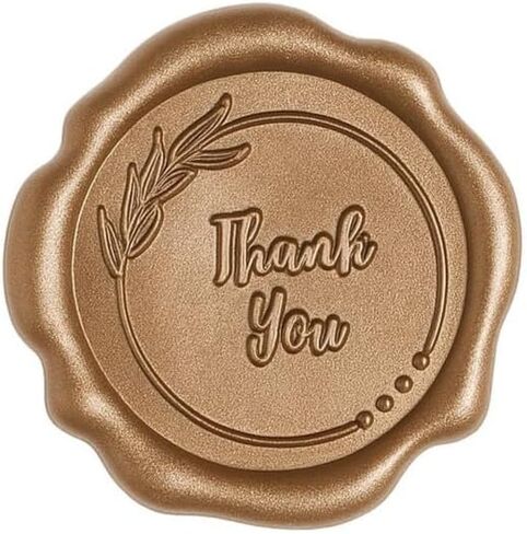 Maxamill 50 Piece Gold Wax Thank You Stickers for Graduations, Baby Showers, and Birthdays in Saudi Arabia