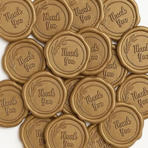 Maxamill 50 Piece Gold Wax Thank You Stickers for Graduations, Baby Showers, and Birthdays in Saudi Arabia