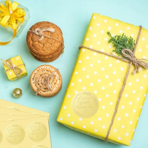 120 Pcs A Sweet Thank You Stickers 2 Inch Thank You Gift Stickers Round Gold Foil Embossed Wedding Invitation Sticker, Personalized Party Favor Labels for Bridal Shower, Business Packaging in Saudi Arabia