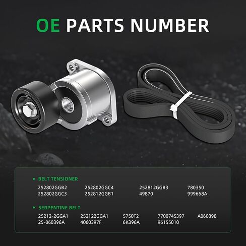 252802GGB2 Drive Belt Tensioner Assembly with Serpentine Belt fit for Hyundai Santa Fe/Sonata/Tucson 1.6L/2.0L/2.4L 2015-2020, for Kia Optima/Sorento/Sportage 2.0L/2.4L 2016-2022, 252802GGC3 in Saudi Arabia