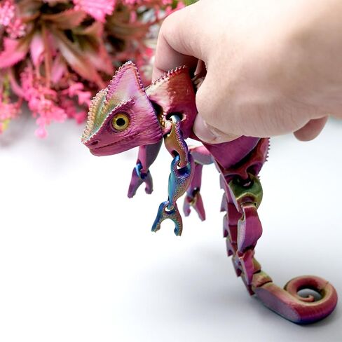 سحلية مطبوعة ثلاثية الأبعاد، أبو بريص مع عيون، ألعاب تململ حيوانات مفصلية واقعية ومرنة، هدايا تماثيل غامضة، ديكور مكتب تنفيذي وقابل للتجميع للمهرجانات (RBG) in Kuwait