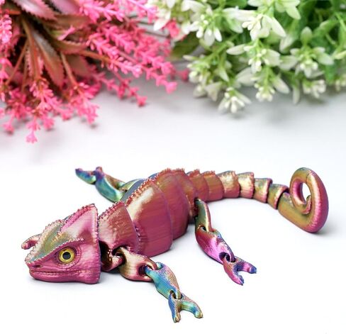 سحلية مطبوعة ثلاثية الأبعاد، أبو بريص مع عيون، ألعاب تململ حيوانات مفصلية واقعية ومرنة، هدايا تماثيل غامضة، ديكور مكتب تنفيذي وقابل للتجميع للمهرجانات (RBG) in Kuwait