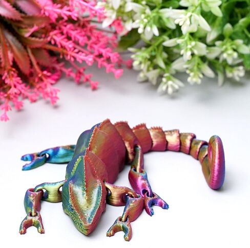 سحلية مطبوعة ثلاثية الأبعاد، أبو بريص مع عيون، ألعاب تململ حيوانات مفصلية واقعية ومرنة، هدايا تماثيل غامضة، ديكور مكتب تنفيذي وقابل للتجميع للمهرجانات (RBG) in Kuwait