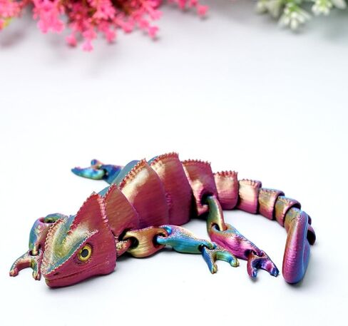 سحلية مطبوعة ثلاثية الأبعاد، أبو بريص مع عيون، ألعاب تململ حيوانات مفصلية واقعية ومرنة، هدايا تماثيل غامضة، ديكور مكتب تنفيذي وقابل للتجميع للمهرجانات (RBG) in Kuwait