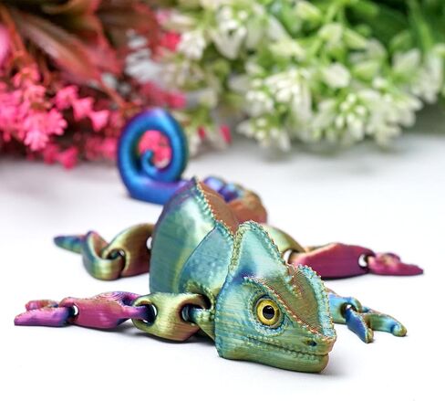 سحلية مطبوعة ثلاثية الأبعاد، أبو بريص مع عيون، ألعاب تململ حيوانات مفصلية واقعية ومرنة، هدايا تماثيل غامضة، ديكور مكتب تنفيذي وقابل للتجميع للمهرجانات (RBG) in Kuwait