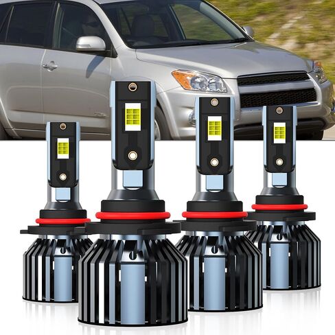 Compatible with Toyota Sienna 2004 2005 2006 2007 2008 2009 2010, 9005 High and 9006 Low Beam Combo Light Bulbs, Pack of 4 in Kuwait
