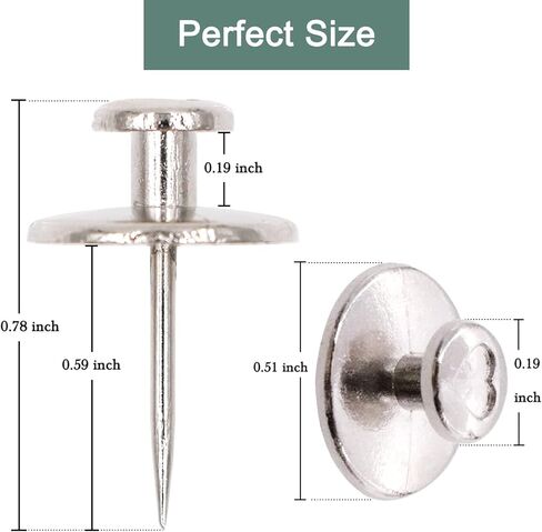 30 PCS Picture Hanger Nails, Double Headed Push Pins Hooks Thumbtacks for Wall Hangings Picture, Decorative Small Hook Pins for Drywall Cork Board Home Office Photo Decorations (Silver) in Saudi Arabia