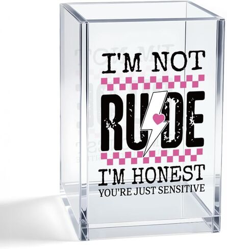 It's Fine I'm Fine Everytiing Is Fine Acrylic Cosmetic Pencil Pen Holder Cup, Funny Sarcastic Office Gifts for Coworker Boss Leader, Mental Health Gifts for Stressed Daughter Niece Student in Saudi Arabia