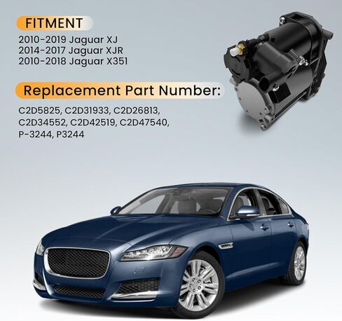 مضخة ضاغط تعليق هوائي من MILLISEC متوافقة مع 2010-2019 Jaguar XJ/Jaguar XJR/Jaguar X351 Car OEM يستبدل # C2D5825، C2D31933، C2D26813 in Saudi Arabia
