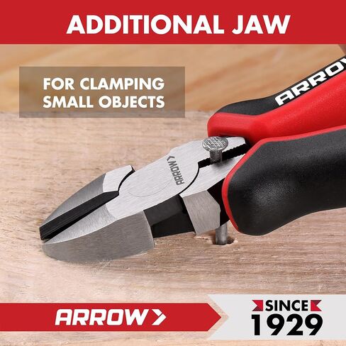 ARROW High Leverage Diagonal Pliers, 6 Inch Wire Cutters with Comfortable TPR Handle, High Carbon Steel Side Cutters for Cutting Wire in Kuwait