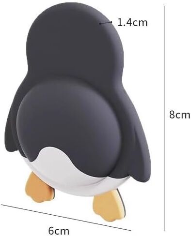 2 Pcs Door Stop Wall Protector for Door Handle - Cute Cartoon Animal Wall Stoppers Wall Protector for Apartment, Home, Bathroom, Kitchen and Bedroom, 2.95x3.54 inches (White Black Yellow) in Saudi Arabia