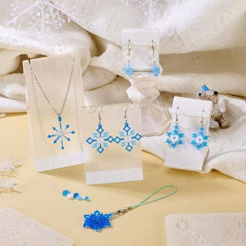 2Pcs Snowflake Silicone Pendant Molds with Hole Winter Xmas Decorative Pendant Resin Casting Mold for DIY Necklace Earring Keychain Charm Jewelry Making Christmas Party Hanging Ornaments Home Decor in Saudi Arabia