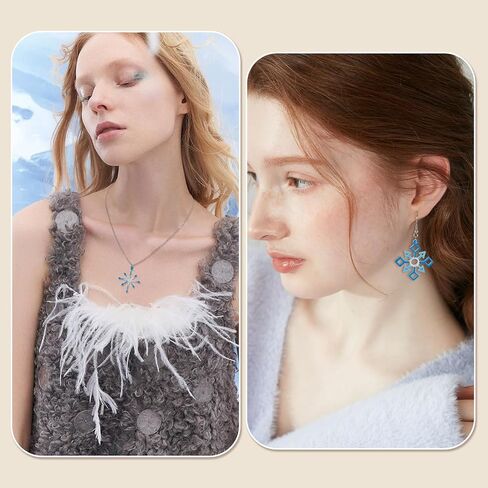 2Pcs Snowflake Silicone Pendant Molds with Hole Winter Xmas Decorative Pendant Resin Casting Mold for DIY Necklace Earring Keychain Charm Jewelry Making Christmas Party Hanging Ornaments Home Decor in Saudi Arabia