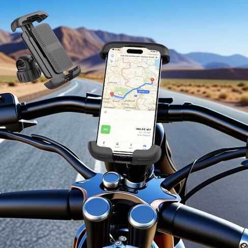 Universal Bike Phone Mount - Secure Adjustable Bicycle Motorcycle Phone Holder with Rotation for Hands-Free Calls with All Metal in Saudi Arabia
