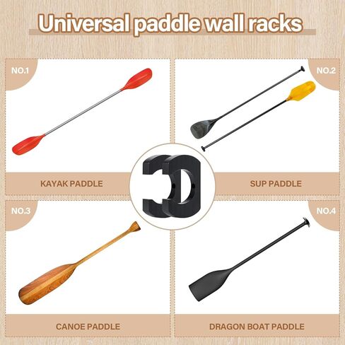 Wooden Paddle Holder Paddle Hangers Paddle Wall Racks Paddle Storage Keeper Hanging Oar Wall Decor Paddle Board Accessories for Kayak Sup Canoe Dragon Boat Paddles in Kuwait