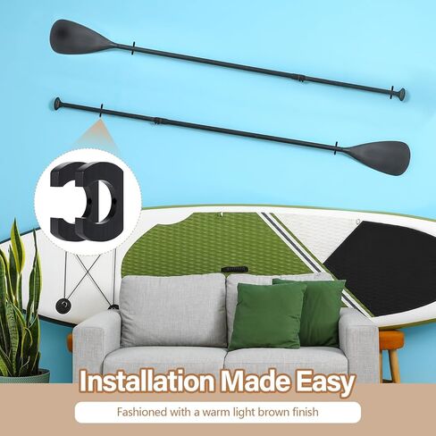 Wooden Paddle Holder Paddle Hangers Paddle Wall Racks Paddle Storage Keeper Hanging Oar Wall Decor Paddle Board Accessories for Kayak Sup Canoe Dragon Boat Paddles in Kuwait
