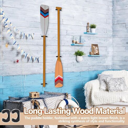 Wooden Paddle Holder Paddle Hangers Paddle Wall Racks Paddle Storage Keeper Hanging Oar Wall Decor Paddle Board Accessories for Kayak Sup Canoe Dragon Boat Paddles in Kuwait
