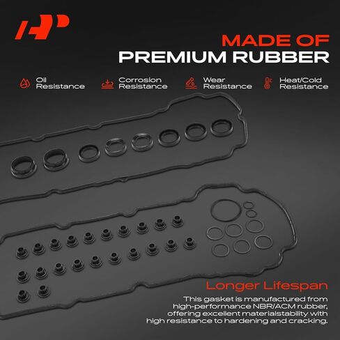 A-Premium Engine Valve Cover Gasket Set Compatible with Ford, Mazda, Lincoln & Mercury Models - Fusion 2010, Edge 2007-2010, Taurus X 2008-2009, Taurus, Flex, 6, CX-9, MKZ, MKX, MKS, MKT, Sable in Saudi Arabia