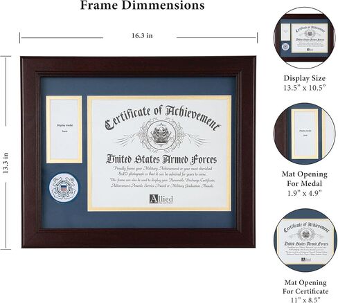 Allied Frame US Navy Medal and Award Certificate Frame - 8 x 10 Opening in Saudi Arabia