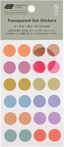 Hobonichi Techo Accessories – TSUKI no IRO: Transparent Dot Stickers (15mm) in Saudi Arabia