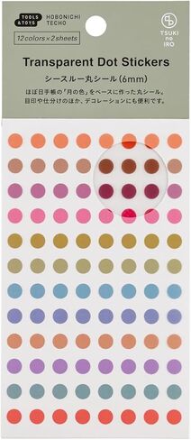Hobonichi Techo Accessories – TSUKI no IRO: Transparent Dot Stickers (15mm) in Saudi Arabia