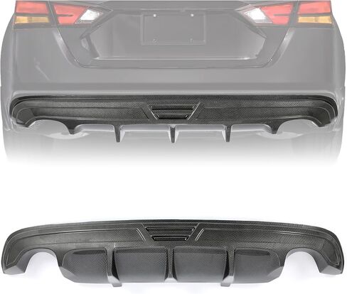 HECASA Rear Bumper Diffuser Compatible with 2016-2019 Nissan Altima Lower Bumper Lip Spoiler Splitter Shark Fins Valance Carbon Fiber Color Plastic ABS in Saudi Arabia