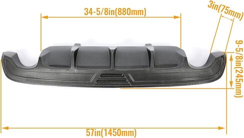 HECASA Rear Bumper Diffuser Compatible with 2016-2019 Nissan Altima Lower Bumper Lip Spoiler Splitter Shark Fins Valance Carbon Fiber Color Plastic ABS in Saudi Arabia