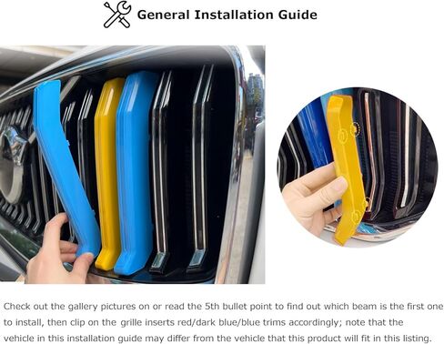 iJDMTOY Exact Fit Sweden Flag Color Grille Decoration Insert Trims Compatible With Volvo 2019-up S60 Vertical Front Grill (Color: Blue/Yellow/Blue) in Saudi Arabia