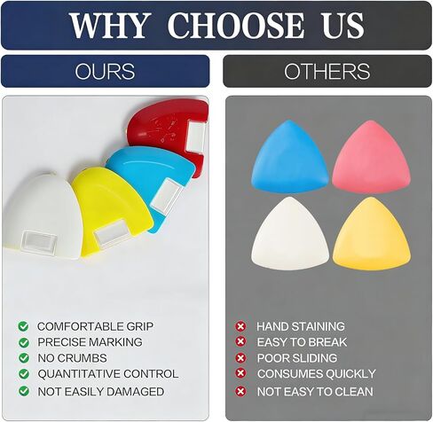 1PC Tailor's Chalk with Dispensing Wheel, Sewing Chalk Markers Ideal for Fabric, Leathers, Cotton, Suede, Quilting Supplies and Sewing Accessories, Refillable and Washable (White Triangle) in Saudi Arabia