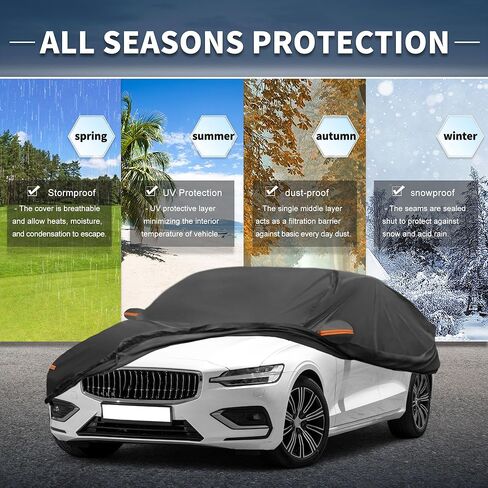 غطاء سيارة X AUTOHAUX خارجي مقاوم للماء من الشمس والمطر والثلج والبرد مع سحاب للباب الجانبي الأيسر من الألومنيوم لسيارة فولفو S60 EST in Saudi Arabia