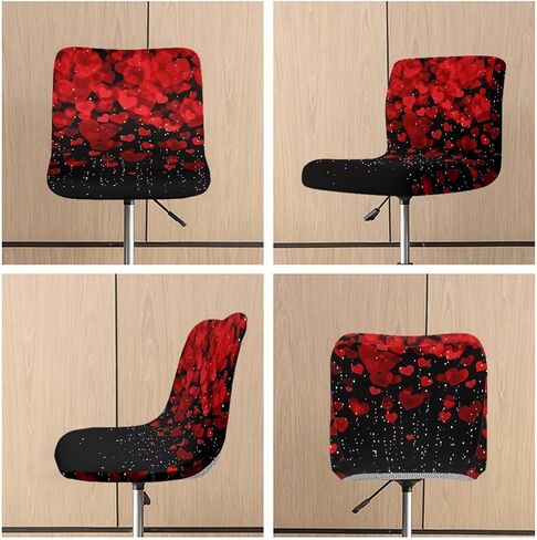 Black Bar Stool Chair Cover of 4 Slip Resistant Seat Covers Chair Cover Protecter with Low Short Back for Dining Room in Saudi Arabia