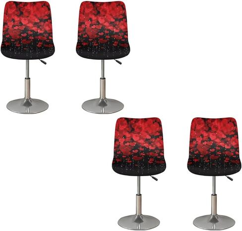 Black Bar Stool Chair Cover of 4 Slip Resistant Seat Covers Chair Cover Protecter with Low Short Back for Dining Room in Saudi Arabia