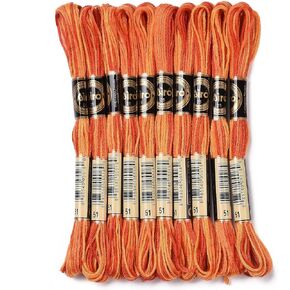 10 Skeins 0.5 mm Polyester Embroidery Floss Friendship Bracelet String Cross Stitch Embroidery Thread for Sewing Machine Hand Sewing, Green Yellow in Kuwait