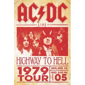 AC/DC Highway to Hell 1979 Tour Laminated Poster - 24.5" x 36.5" in Saudi Arabia