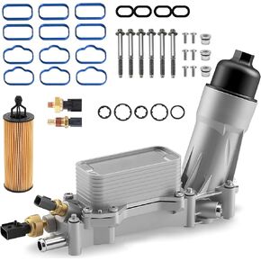 926-959 Aluminum engine oil cooler oil filter housing with sensor, suitable for Jeep Grand Cherokee Wrangler 2011-2016 Chrysler 200 300, Dodge Charger Challenger Ram150025003500 V6 3.6L 68105583AF in Saudi Arabia