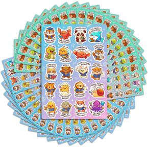 Animal Pun Reward Stickers – 800 Cute Incentive Stickers for Kids, 40 Unique Designs, Classroom & Homeschool Rewards, Homework & Behavior Charts in Saudi Arabia
