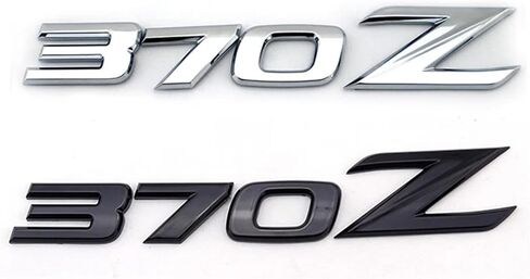 3D Chrome and Black Car Letters Sign Auto Rear Lid Truck Sticker Badge Logo 370z Car Emblem for 370Z Z34(Glossy Black) in Saudi Arabia