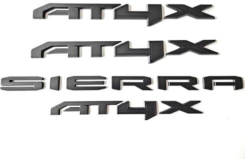 4Pcs New Doors Rear AT4X Nameplate 3D Emblems Badge Replacement for 2023-2024 Sierra 1500 (Matte Black), EI-SilveCutom#2 in Saudi Arabia