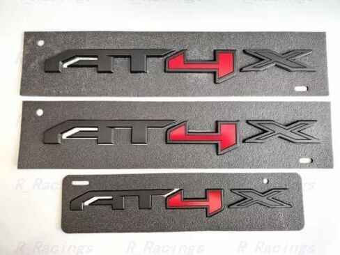 4Pcs New Doors Rear AT4X Nameplate 3D Emblems Badge Replacement for 2023-2024 Sierra 1500 (Matte Black), EI-SilveCutom#2 in Saudi Arabia